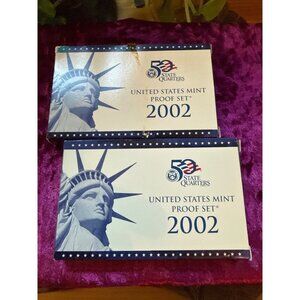 2 Bundle 2002 US Mint 10 Coin Proof Set  COA